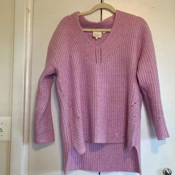 Ted Baker London Ribbed V Neck Wool Blend Pullover Sweater Size 4 - Picture 3 of 10